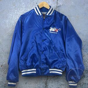 Vintage Thompson's Dairy Merit Award Satin Varsity Jacket Blue Size M